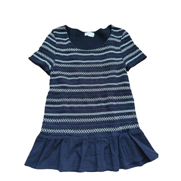 Anthropologie Meadow Rue Black Small Blouse Ruffled Feminine Minimal Romantic - Picture 2 of 4